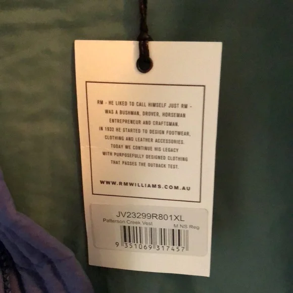 BNWT R.M Williams Vest XL - Picture 6 of 9